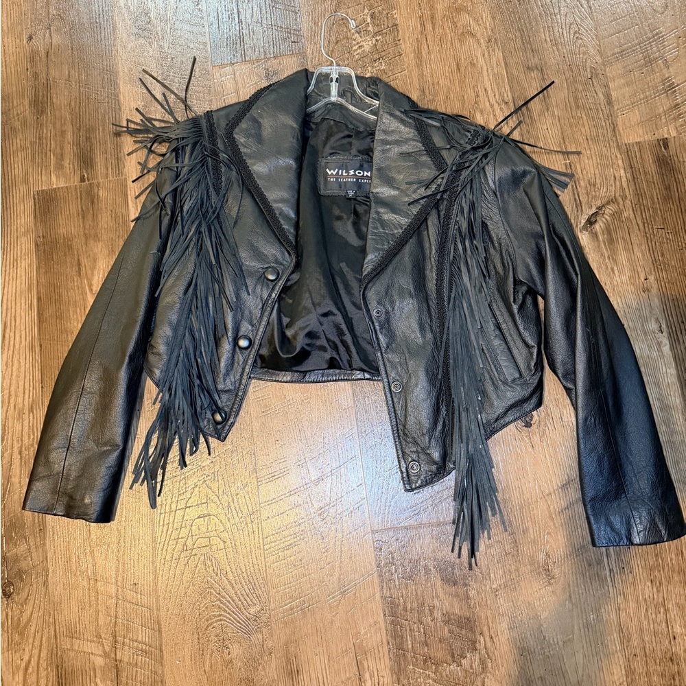 Wilson Women's Leather Jacket with Fringe Detail